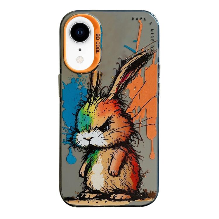 Serie di dipinti a olio con motivo animale PC + custodia per telefono in TPU, For iPhone XR