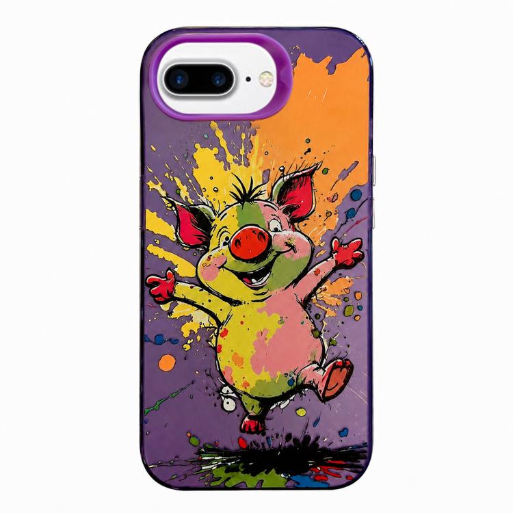 Serie di dipinti a olio con motivo animale PC + custodia per telefono in TPU, For iPhone 7 Plus / 8 Plus