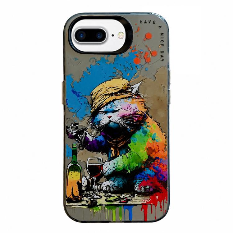Serie di dipinti a olio con motivo animale PC + custodia per telefono in TPU, For iPhone 7 Plus / 8 Plus