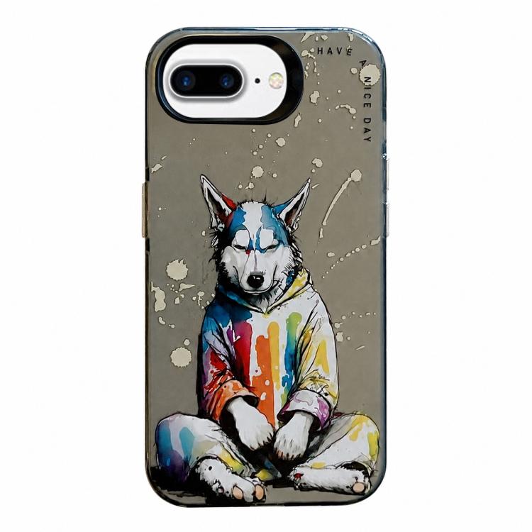 Serie di dipinti a olio con motivo animale PC + custodia per telefono in TPU, For iPhone 7 Plus / 8 Plus