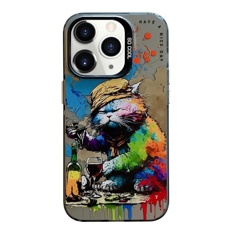 Serie di dipinti a olio con motivo animale PC + custodia per telefono in TPU, For iPhone 11 Pro