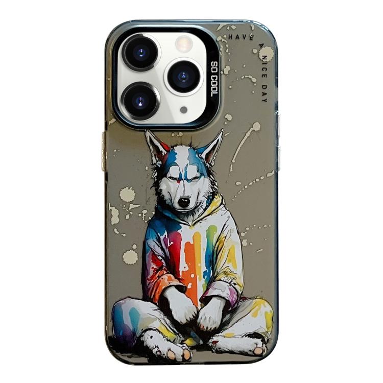 Serie di dipinti a olio con motivo animale PC + custodia per telefono in TPU, For iPhone 11 Pro