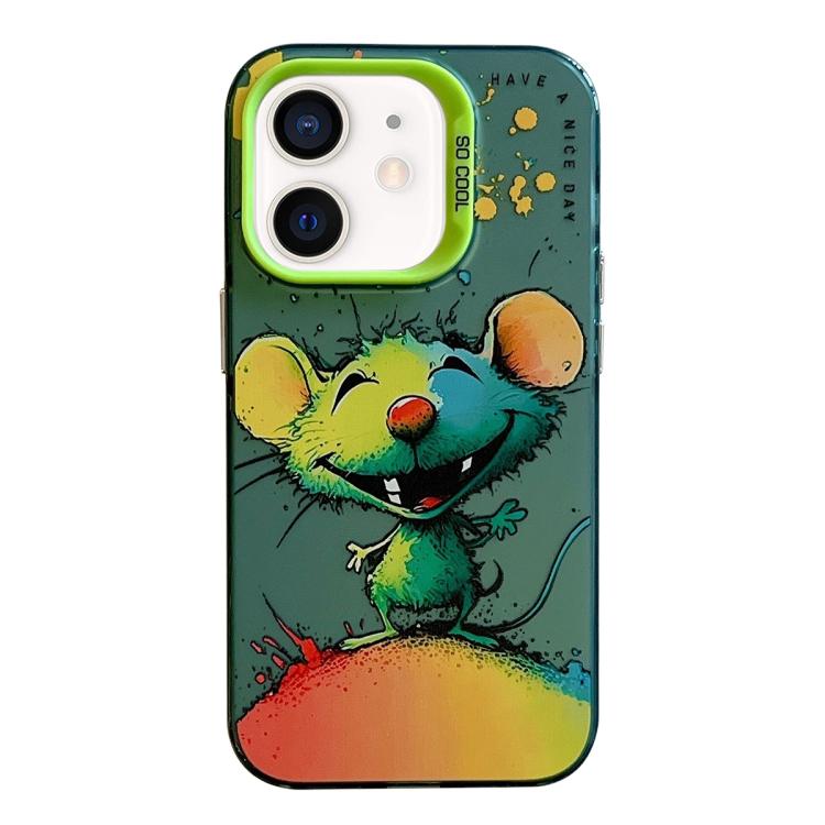 Serie di dipinti a olio con motivo animale PC + custodia per telefono in TPU, For iPhone 12 mini