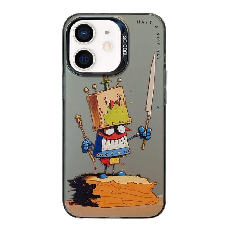 Serie di dipinti a olio con motivo animale PC + custodia per telefono in TPU, For iPhone 12 mini
