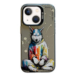 Serie di dipinti a olio con motivo animale PC + custodia per telefono in TPU, For iPhone 13 mini
