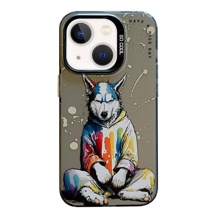 Serie di dipinti a olio con motivo animale PC + custodia per telefono in TPU, For iPhone 13 mini