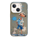 Serie di dipinti a olio con motivo animale PC + custodia per telefono in TPU, For iPhone 13 mini