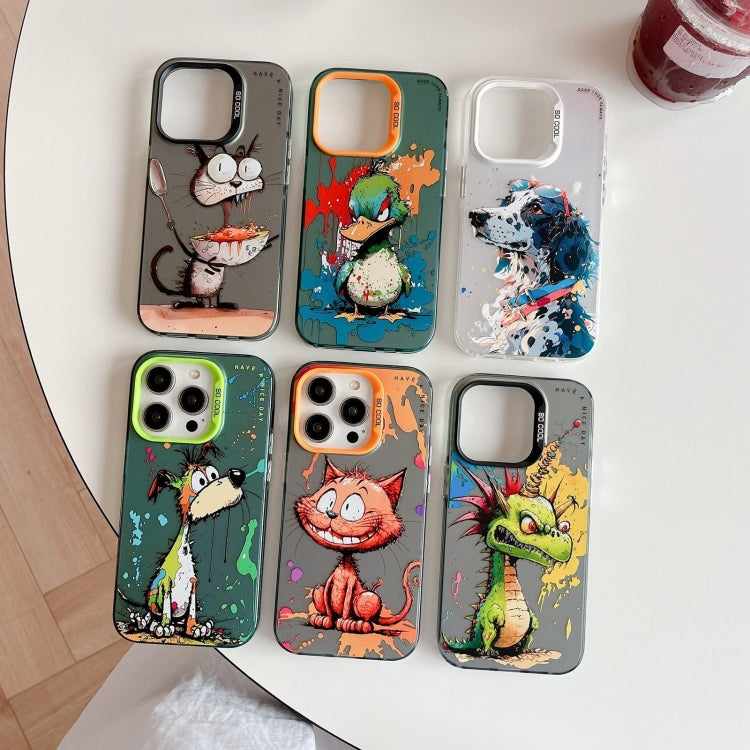 Serie di dipinti a olio con motivo animale PC + custodia per telefono in TPU, For iPhone 14 Plus