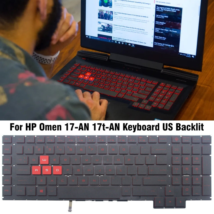 Tastiera retroilluminata per laptop versione USA, For HP Omen 17-AN / 17T-AN