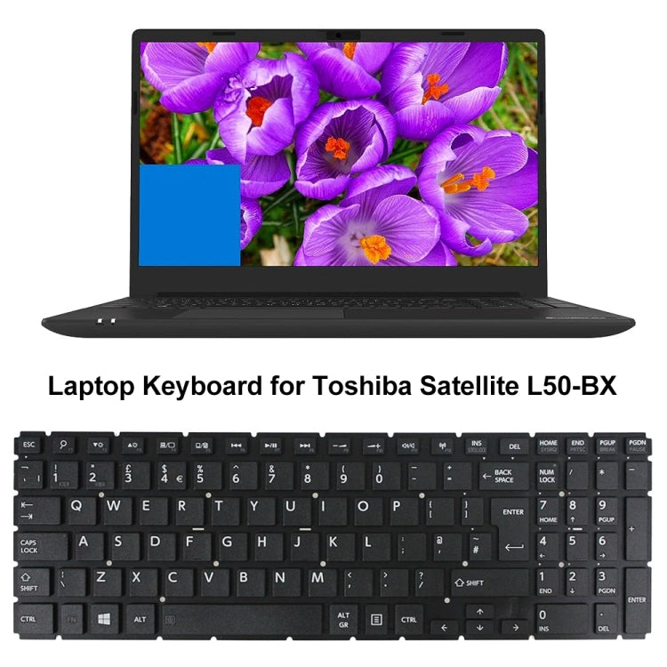 UK Version Laptop Keyboard, For TOSHIBA L50-BX