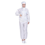 Tuta da lavoro antipolvere con cappuccio diviso antistatico a righe, S, M, L, XL