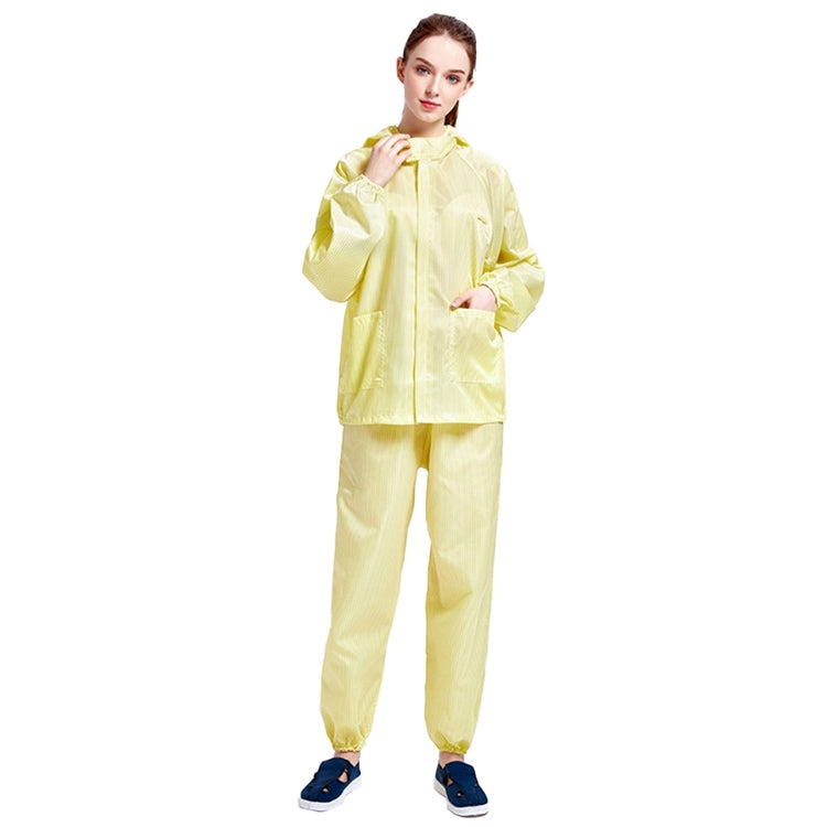 Tuta da lavoro antipolvere con cappuccio diviso antistatico a righe, S, M, L, XL