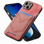 Custodia per telefono in pelle di pelle con texture denim con slot per schede, For iPhone 15 Pro Max, For iPhone 15 Pro, For iPhone 15 Plus, For iPhone 15