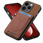 Custodia per telefono in pelle di pelle con texture denim con slot per schede, For iPhone 15 Pro Max, For iPhone 15 Pro, For iPhone 15 Plus, For iPhone 15