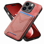 Custodia per telefono in pelle di pelle con texture denim con slot per schede, For iPhone 15 Pro Max, For iPhone 15 Pro, For iPhone 15 Plus, For iPhone 15