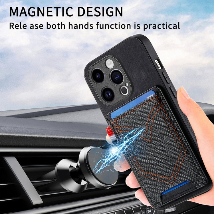 Custodia per telefono in pelle di pelle con texture denim con slot per schede, For iPhone 15 Pro Max, For iPhone 15 Pro, For iPhone 15 Plus, For iPhone 15