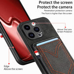 Custodia per telefono in pelle di pelle con texture denim con slot per schede, For iPhone 15 Pro Max, For iPhone 15 Pro, For iPhone 15 Plus, For iPhone 15