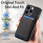Custodia per telefono in pelle di pelle con texture denim con slot per schede, For iPhone 14 Pro, For iPhone 14 Pro Max