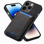 Custodia per telefono in pelle di pelle con texture denim con slot per schede, For iPhone 14 Pro, For iPhone 14 Pro Max