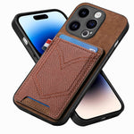 Custodia per telefono in pelle di pelle con texture denim con slot per schede, For iPhone 14 Pro, For iPhone 14 Pro Max