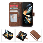 Custodia per telefono in pelle a vibrazione orizzontale con slot per penna, For Samsung Galaxy Z Fold5, For Samsung Galaxy Z Flip5