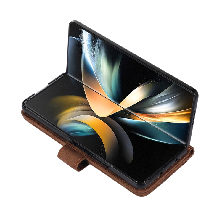 Custodia per telefono in pelle a vibrazione orizzontale con slot per penna, For Samsung Galaxy Z Fold5, For Samsung Galaxy Z Flip5
