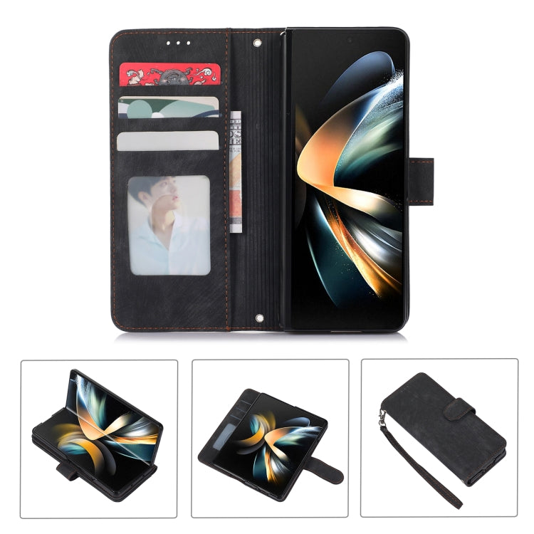 Custodia per telefono in pelle a vibrazione orizzontale con slot per penna, For Samsung Galaxy Z Fold5, For Samsung Galaxy Z Flip5