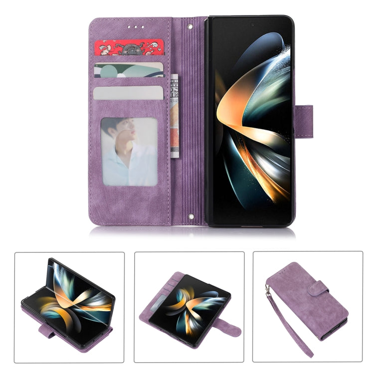Custodia per telefono in pelle a vibrazione orizzontale con slot per penna, For Samsung Galaxy Z Fold5, For Samsung Galaxy Z Flip5
