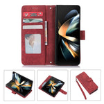 Custodia per telefono in pelle a vibrazione orizzontale con slot per penna, For Samsung Galaxy Z Fold5, For Samsung Galaxy Z Flip5