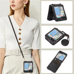 Custodia per telefono in pelle a vibrazione orizzontale con slot per penna, For Samsung Galaxy Z Fold5, For Samsung Galaxy Z Flip5