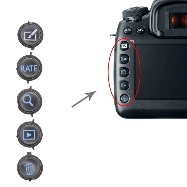 Tappo pulsante menu, For Canon EOS 5D Mark III