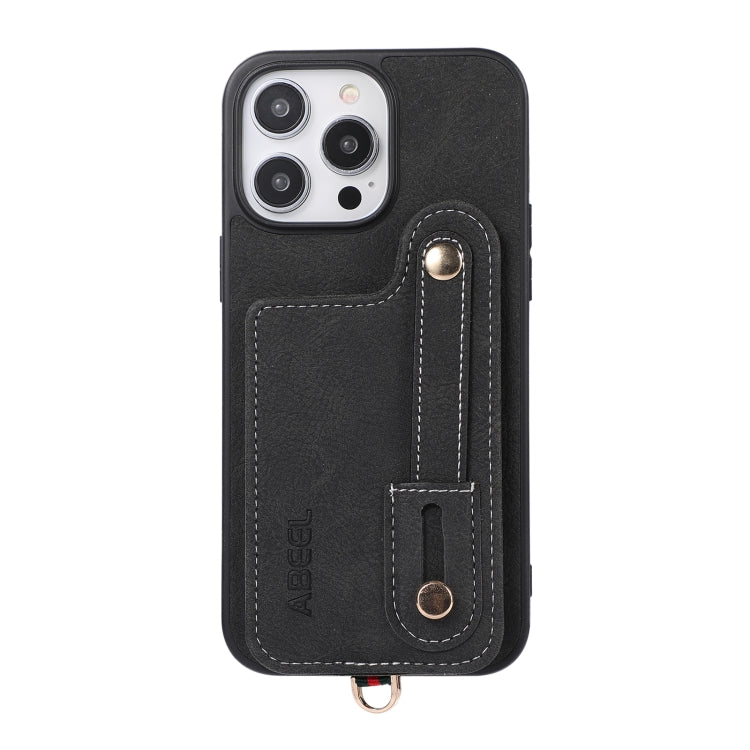 ABEEL Litchi Texture Card Bag Custodia per cellulare in PU, For iPhone 15 Pro Max, For iPhone 15 Pro, For iPhone 15 Plus, For iPhone 15, For iPhone 14 Plus, For iPhone 14
