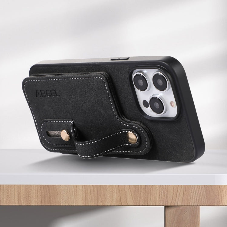 ABEEL Litchi Texture Card Bag Custodia per cellulare in PU, For iPhone 15 Pro Max, For iPhone 15 Pro, For iPhone 15 Plus, For iPhone 15, For iPhone 14 Plus, For iPhone 14