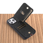 ABEEL Litchi Texture Card Bag Custodia per cellulare in PU, For iPhone 15 Pro Max, For iPhone 15 Pro, For iPhone 15 Plus, For iPhone 15, For iPhone 14 Plus, For iPhone 14