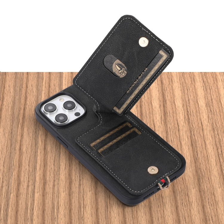 ABEEL Litchi Texture Card Bag Custodia per cellulare in PU, For iPhone 15 Pro Max, For iPhone 15 Pro, For iPhone 15 Plus, For iPhone 15, For iPhone 14 Plus, For iPhone 14