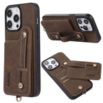 ABEEL Litchi Texture Card Bag Custodia per cellulare in PU, For iPhone 15 Pro Max, For iPhone 15 Pro, For iPhone 15 Plus, For iPhone 15, For iPhone 14 Plus, For iPhone 14