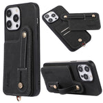 ABEEL Litchi Texture Card Bag Custodia per cellulare in PU, For iPhone 15 Pro Max, For iPhone 15 Pro, For iPhone 15 Plus, For iPhone 15, For iPhone 14 Plus, For iPhone 14