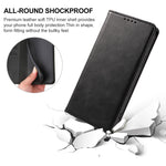 Custodia portafoglio in pelle con chiusura magnetica per Samsung