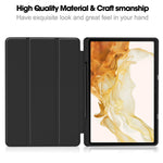 Custodia per tablet in pelle Smart TPU a 3 pieghe in puro colore con slot per penna, For Samsung Galaxy Tab S9+