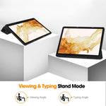 Custodia per tablet in pelle Smart TPU a 3 pieghe in puro colore con slot per penna, For Samsung Galaxy Tab S9+