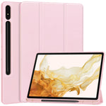 Custodia per tablet in pelle Smart TPU a 3 pieghe in puro colore con slot per penna, For Samsung Galaxy Tab S9+