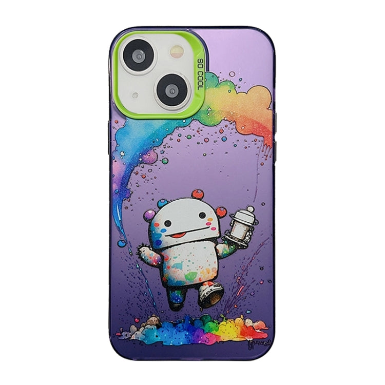 Cute Animal Pattern Series PC + Custodia per telefono in TPU, For iPhone 14 Pro Max, For iPhone 15 Plus