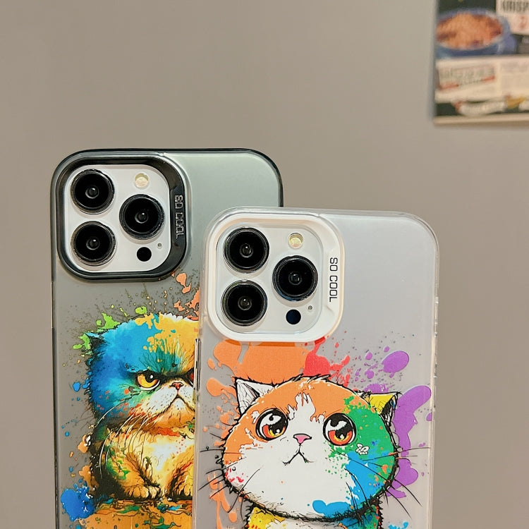 Cute Animal Pattern Series PC + Custodia per telefono in TPU, For iPhone 14 Pro, For iPhone 15 Pro