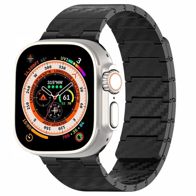 Cinturino per orologio con anello magnetico in fibra di carbonio, For Apple Watch Series 10 46mm, For Apple Watch Series 10 42mm, For Apple Watch SE 2023 44mm, For Apple Watch SE 2023 40mm, For Apple Watch Ultra 2 49mm, For Apple Watch Series 9 45mm   ...