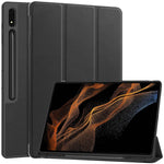 Custodia per tablet in pelle Smart TPU a 3 pieghe in puro colore con slot per penna, For Samsung Galaxy Tab S10 Ultra / S9 Ultra