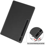Custodia per tablet in pelle Smart TPU a 3 pieghe in puro colore con slot per penna, For Samsung Galaxy Tab S10 Ultra / S9 Ultra