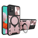 Custodia per telefono con supporto magnetico per camshield scorrevole con texture CD, For Samsung Galaxy A71 5G, For Samsung Galaxy A71 4G, For Samsung Galaxy A51 4G