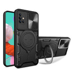 Custodia per telefono con supporto magnetico per camshield scorrevole con texture CD, For Samsung Galaxy A71 5G, For Samsung Galaxy A71 4G, For Samsung Galaxy A51 4G