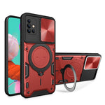 Custodia per telefono con supporto magnetico per camshield scorrevole con texture CD, For Samsung Galaxy A71 5G, For Samsung Galaxy A71 4G, For Samsung Galaxy A51 4G