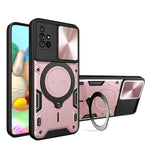 Custodia per telefono con supporto magnetico per camshield scorrevole con texture CD, For Samsung Galaxy A71 5G, For Samsung Galaxy A71 4G, For Samsung Galaxy A51 4G